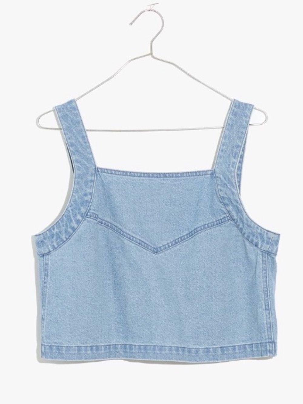 Madewell Denim Crop Top Tank Top in Bigham Wash